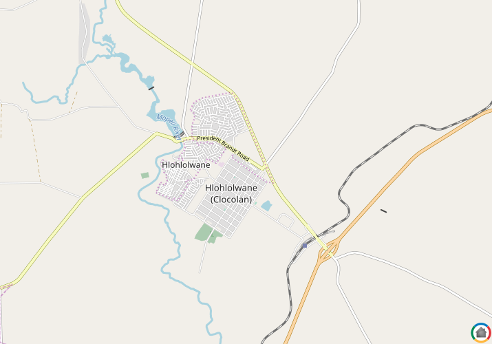 Map location of Clocolan